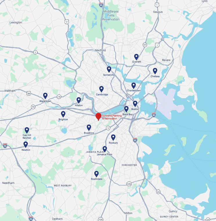 Gonnella Painting & Restoration Areas We Serve Map
